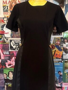 MICHAEL Michael Kors Black Short-Sleeve Midi Sheath Dress